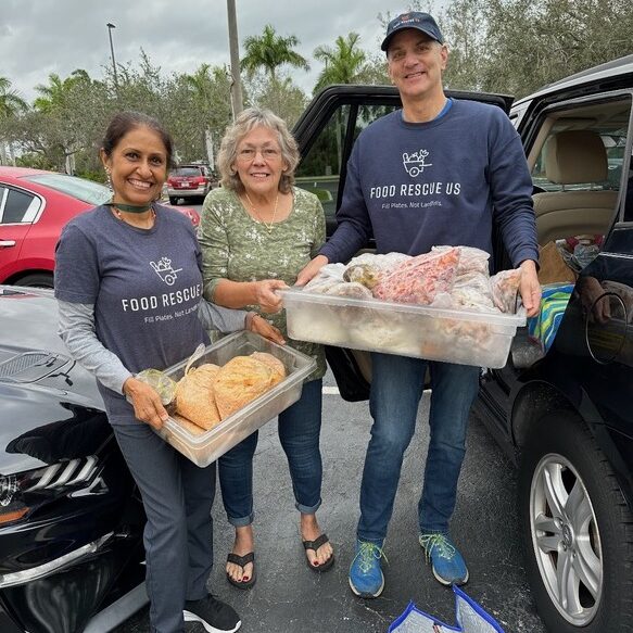 Krishna and Dave with volunteer in Southwest Florida