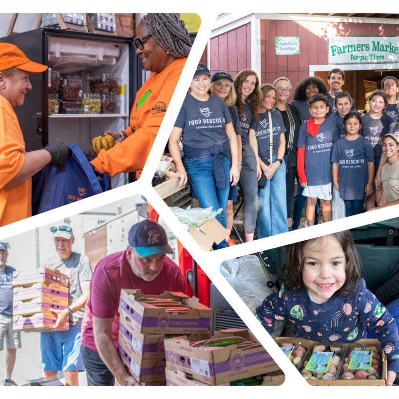 Collage of food rescue photos in Fairfield County